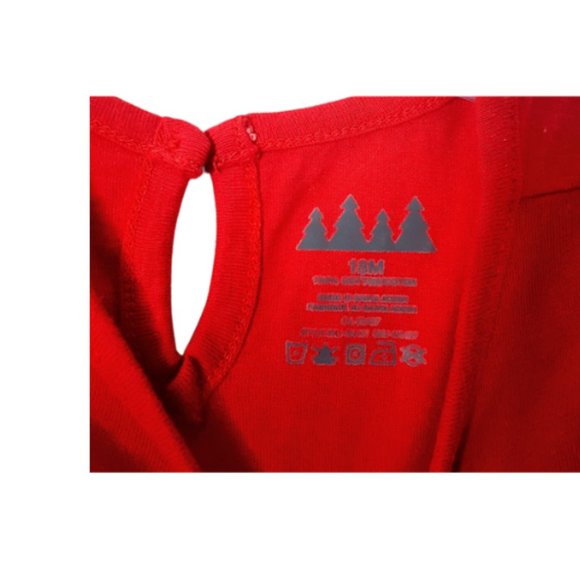 #KI-2 Infants Red Christmas Santa & Unicorn Print Long-Sleeve Dress - Picture 8 of 8